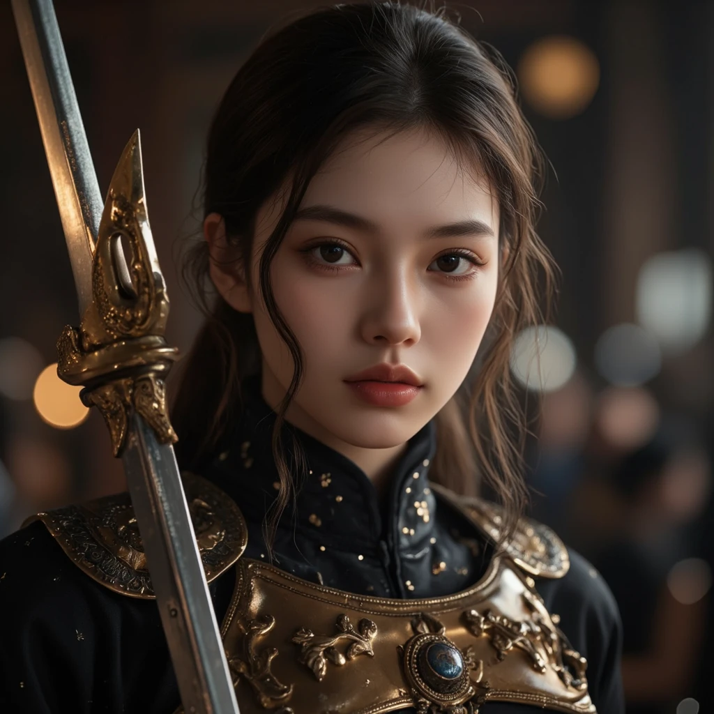 A Chinese sinister girl, seven-doppelganger shot, (Oriental Ancient Battlefield: 1.2), (weapon in hand: 1.2), vampire fangs, extreme quality, Cg unity 8k, super delicate, background blur, full depth of field, HDR high dynamics, real restoration, intricate and extreme detail, perfectly presenting the style of midjourney art. realistic, elegant, goddess, surrealism, high detail, supremacy, cinematic lighting, ray tracing, shadow, uhd, retina, masterpiece, ccurate, anatomically correct, textured skin, super detail, high detail, high quality, high quality, award-winning, best quality, high resolution, 1080P, 16k, 8k, 4K, HD
