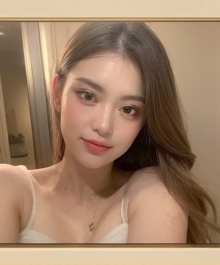 (best quality,8k,highres,masterpiece:1.2), realistic, photorealistic:1.37, UHD, studio lighting, sharp focus, extreme detail description, professional, vivid colors, bokeh, portraits, extremely detailed face texture, beautiful detailed eyes, beautiful detailed lips, extremely detailed hair, dark colored hair, youthful appearance, big round breast, cleavage, proportional eyes, seducing smile, clean and natural face, no makeup, bare face, indonesian face,