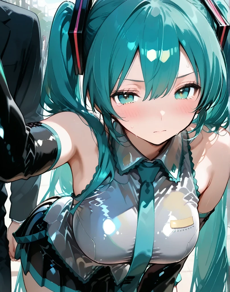 back shot, ass,Big breasts Hatsune Miku ((Very small chest)) ((Stick out your tongue)) ((There is love in the eyes)) Bust