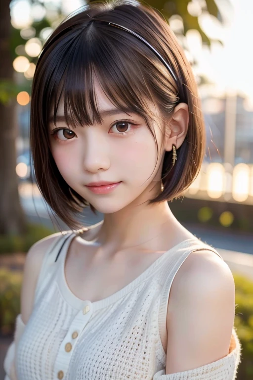 ((software: 1.4)), ((Detailed face, Professional photography)), ((software, Corset Top, Earrings, necklace,Exposing shoulders, Super Short Hair, side lock hair, 1 girl)), Ultra-high resolution, (Realistic: 1.4), RAW Photos, Highest quality, (PhotoRealistic Stick), concentrate, Soft Light, ((15 years old)), ((Japanese)), (((Young Face))), (surface), (Written boundary depth), masterpiece, (Realistic), woman, bangs, ((1 girl))