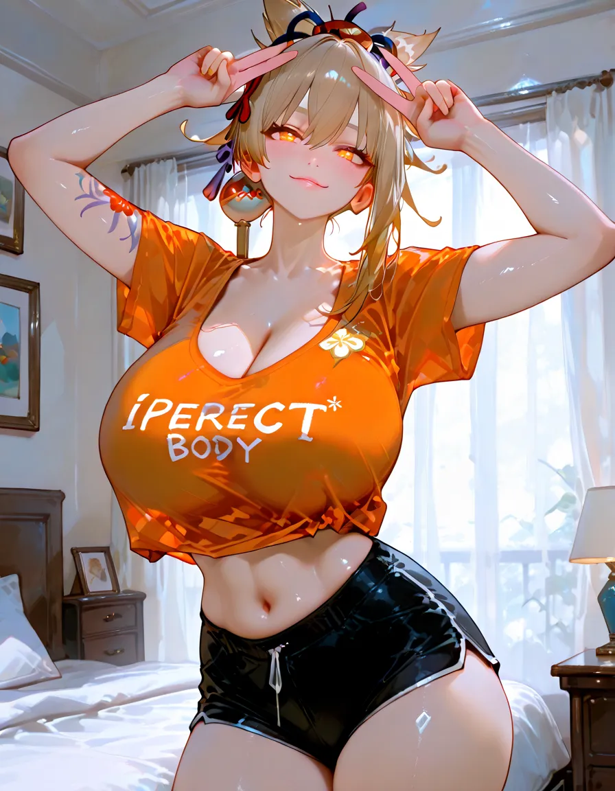 In 8K、super high quality、highest quality、highest quality、Extremely detailed image quality、Beautiful views、Realistic woman、smile、Japanese women、One Woman、12 year old female、Married women、belly button、Black Hair、length、Shiny skin、My skin is so shiny after applying the oil.、Shiny skin、A big bust that seems to burst、shoes、(Shiny metallic swimsuit in random colors, Ultra-thin smooth fabric swimsuit, Swimsuit:1.2)、Look forward、