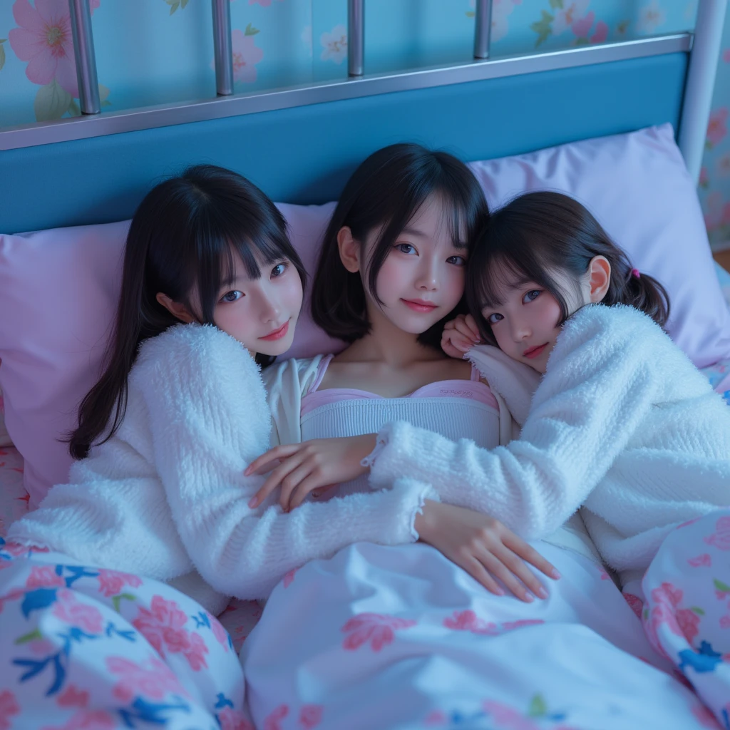 Women rolled in soft blankets