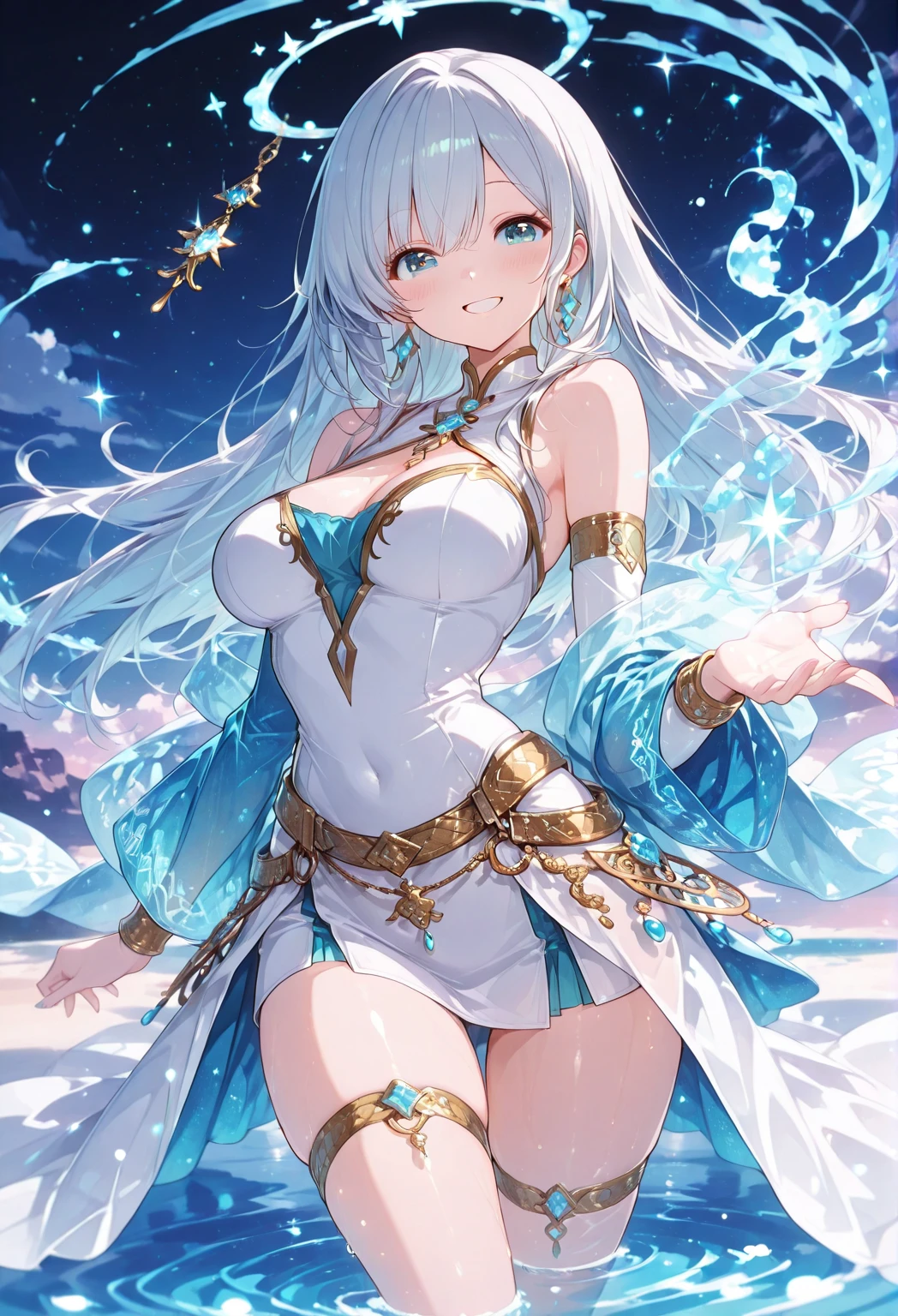 Generate a cover with the word world of goddesses in the middle of the image and with goddesses behind it