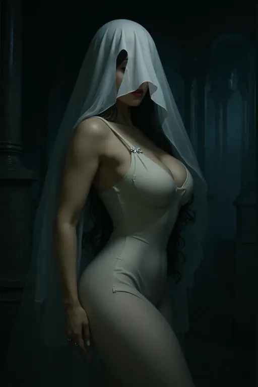 masterpiece,hyperrealism,photorealistic,High detail,8K,Best quality,amazing body,On distance,full height,posing,flirting,(playful look, grinning:1.05),seductive,g0s1,faceless,long sleeves,no people,torn fabric,sleeves above the wrists,sleeves past fingers,Empty,Empty,(invisible breasts:1.2),(invisible hands:1.2),big breasts,wide hips,on open air,split,covered nipples,nipples, difficult, elegant, very detailed, symmetry, magical atmosphere, sharp focus, majestic, very coherent, shining, advanced, cinematic, art, small parts, victory, Beautiful, deafening, dramatic light, developed, Rich, deep colours, ideal professional experience, Ambient, individual set composition