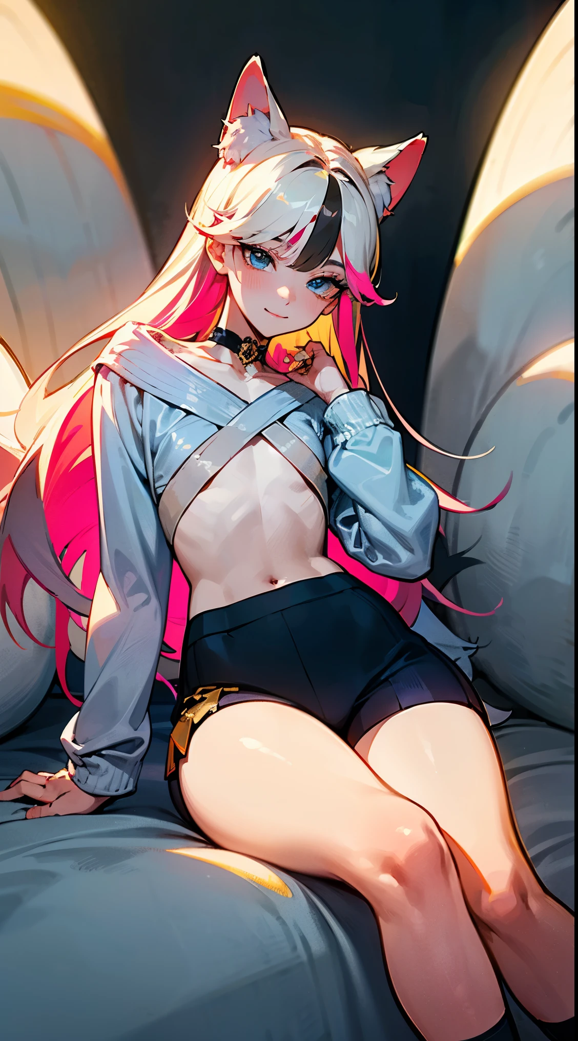 Noir (nod) bunny black big penis futa black leggings with a hot pink hair mhuler