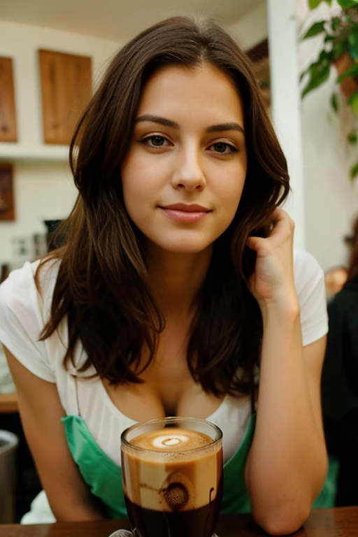 pretty woman having breakfast