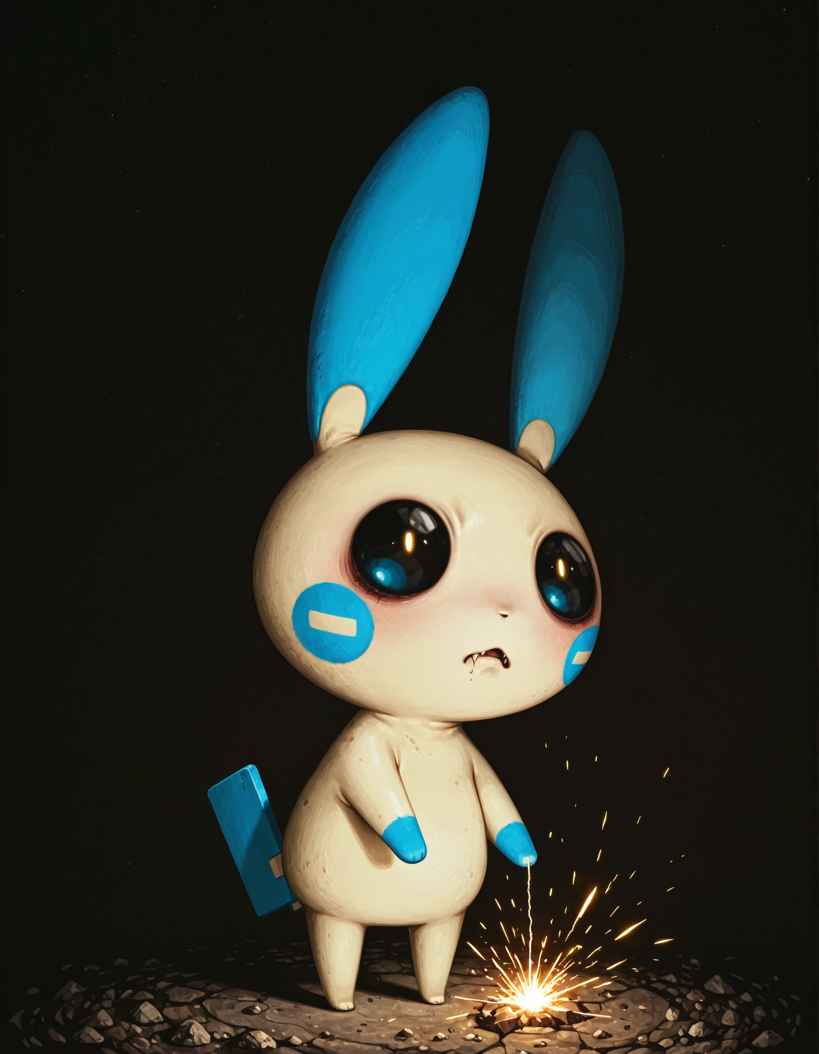 masterpiece, best quality,
Minun , small sparks, devilish eyes
, nighttime backdrop
