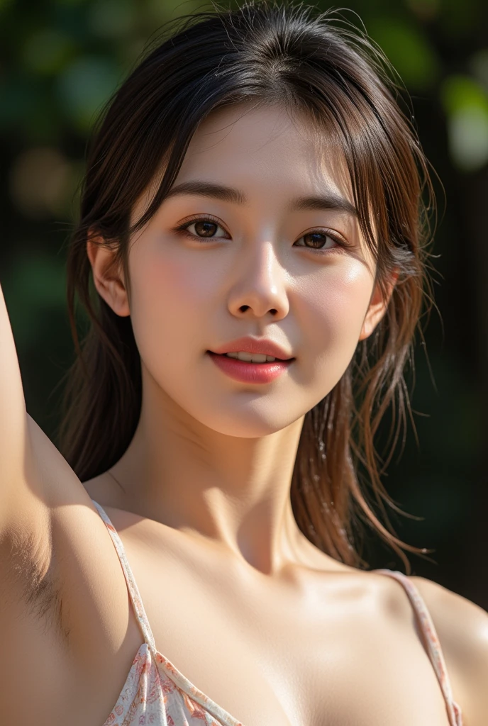 Smooth skin of a 16 year old girl , Close up of middle breast of woman walking in park in white bra、Japan Person Model、Young Sensual Gravure Idol、Young cute gravure idol、Realistic Young Gravure Idol、Realistic sensual gravure idol、Young gravure idols、sophisticated gravure idol、Nara Yoshitomo、Young skinny gravure idol、Once a beautiful asian girl、masutepiece, top-quality, hight resolution, 1girl in, half up,(aftershower,team,Posture wrapped in a thin towel,Woman bathed naked drenched:1.1),looking at viewert,unclear、show through