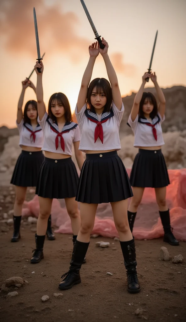 (8x_NMKD-Superscale_150000_G, 8k, best quality, high resolution, masterpiece), ((Look at me and line up)), (((rope bondage, arms behind back))), ((5 girl, 18 years old)), ((CHEERLEADERS)), Collected in prison, CHEERLEADERS held in custody,