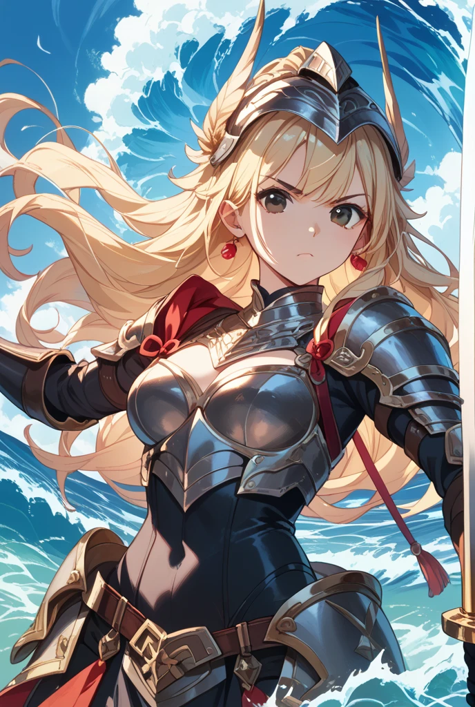 (masterpiece:1.2), (highest quality:1.2), perfect eyes, perfect face, perfect lighting, desert ((((white bikini armor)))), nsfw, 1 girl, blonde, yellow-green eyes, one eye closed, (((wavy hair))), bun_head, medium hair, cute eyes looking at the viewer ((From above)), ((abs)), (fang), sweat, closed mouth, (((glaring))), smile, ((contemptuous)), ((disdain)), contrapposto, crossed arms, ((big breasts))