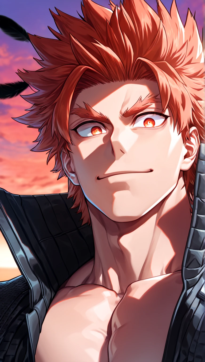 a detailed anime-style illustration of Ryomen Sukuna standing on the rooftop of a building, beautiful detailed face and eyes, long hair, ornate clothing, dramatic lighting, vivid colors, cinematic composition, (best quality,4k,8k,highres,masterpiece:1.2),ultra-detailed,(realistic,photorealistic,photo-realistic:1.37),intricate details,dramatic atmosphere,moody lighting,digital art,professional illustration,fantasy,horror,dark fantasy