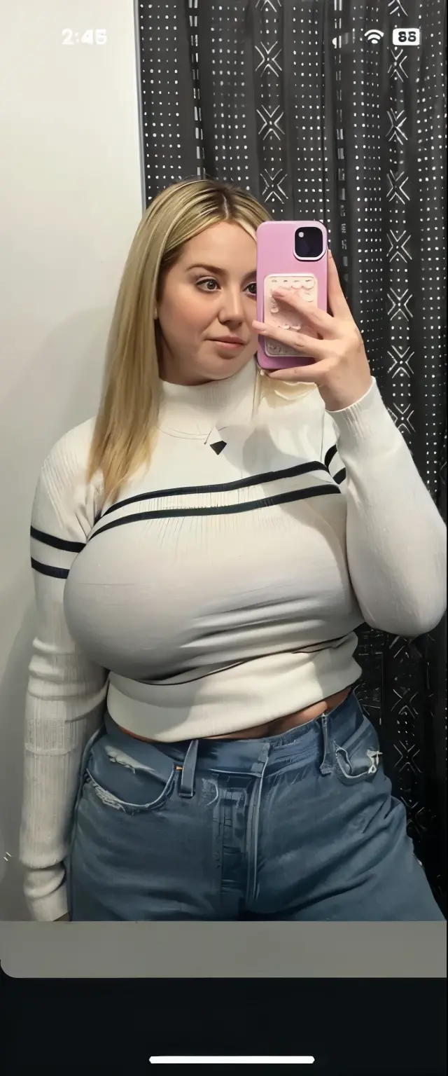 Beautiful girl all body covered in cum, huge cumshot, huge breast, blonde, blue eyes, realistic home iPhone mirror selfie