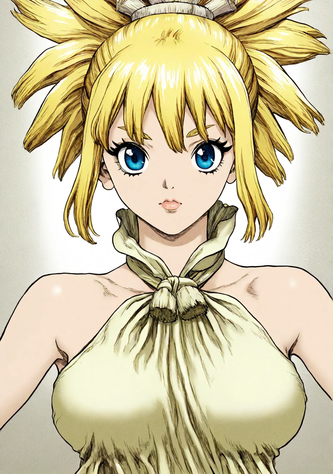 Anime style, Painting, absurderes、perfect anatomia、Lucy、wearing luxury gown , hair ornament, necklace, jewelry, restaurant scene, Masterpiece, RAW Photography, 8k, Top Quality, Fine Pore, Photorealistic, Ultra Detailed, (high skin detail:1.2),Extremely detailed,Intricate, sharp-focus, seras