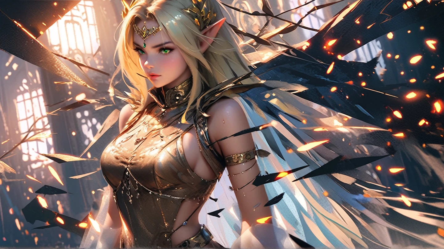 1girl, elf, short bob hair, gold hair!!!, very small breasts, long pointed ears, blue eyes, fair skin, happy face, she nude, penis instead of a pussy, full body, full body, dark cave, light magic, very sexy body, detailed face, beautiful detailed eyes, beautiful detailed lips, extremely detailed eyes and face, long eyelashes, detailed clothing, intricate details, highly detailed, photo realistic, 8k, best quality, masterpiece, cinematic lighting, dramatic lighting, vibrant colors, fantasy, digital art, concept art