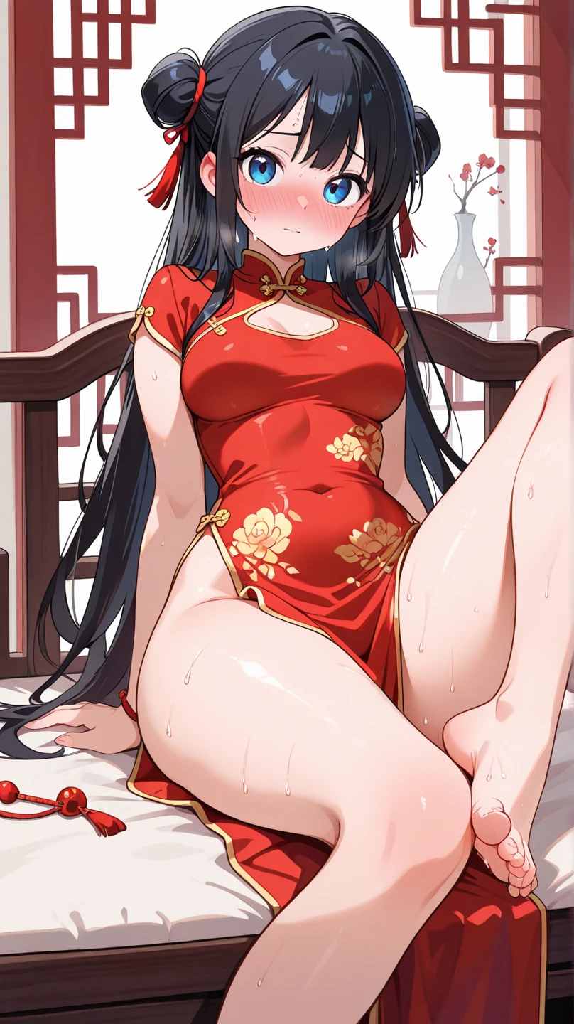 8k Tragic Historical Drama: Beautiful Palace Secrets　Beautiful 10 year old Chinese Kung Fu girl with long black hair gets fucked on the throne by perverted old man、Having intense baby-making sex　She gets a long thin penis inserted in her pussy　Gorgeous embroidery, Ultra glossy, She is wearing a shiny red long-sleeved royal cheongsam and winter coat.....　　She is crying and struggling　She has pubic hair