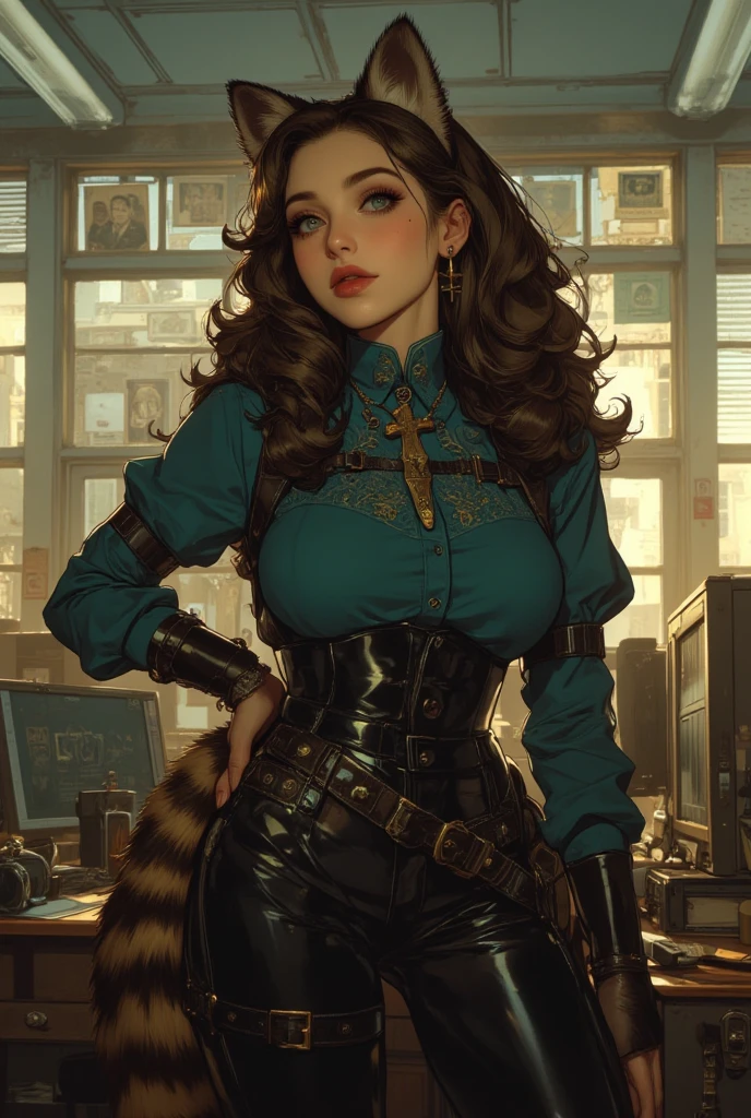 Emily Ratajkowski, 1girl, solo, lumberjack, colored tips, light brown eyes, detailed face, sexy,

masterpiece, professional, high quality, beautiful, amazing, Steampunk, Flickr, Tuxedo, on side,

photoshoot, 4k, realistic, detailed background, maniacal,
