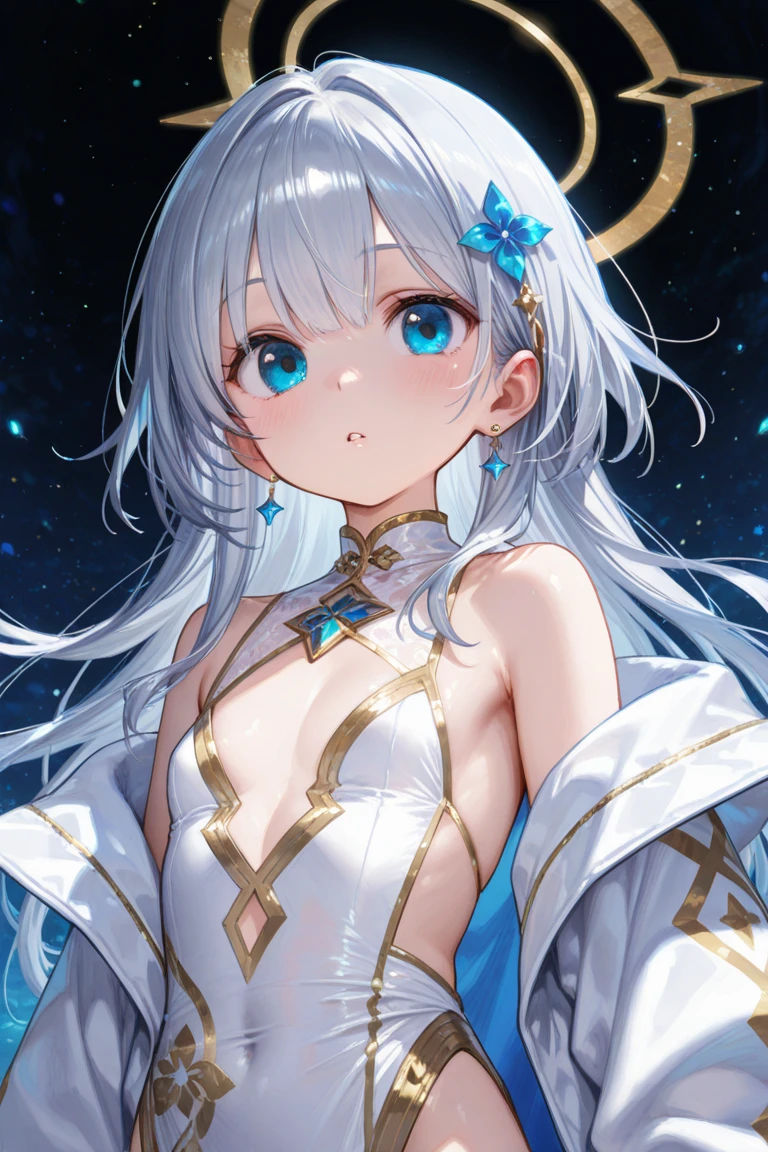 (Photorealsitic:1.4), (masterpiece, side lights, Exquisite beautiful eyes: 1.2), masterpiece*portlate, realisitic, 3D 顔, Luminous Eyes, Shiny hair, Glossy skin, 独奏, embarrassed from, (hason),Naked portrait、Upper body portrait、(small tits)、