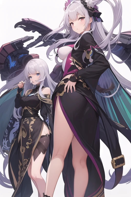 3girls, standing, indoors, banquet hall, facing the viewer <lora:freyjafeh-06:0.8>
AND 3girls,freyjaog, dress, layered dress, bodystocking, long sleeves, butterfly,
AND 3girls,freyjasummer, swimsuit, pelvic curtain, armlet, (stomach, navel:1.5), white hair
AND 3girls,freyjabunny, white leotard, cleavage, (purple pantyhose:1.3), rabbit ears, curled horns, white gloves, long sleeves, white hair