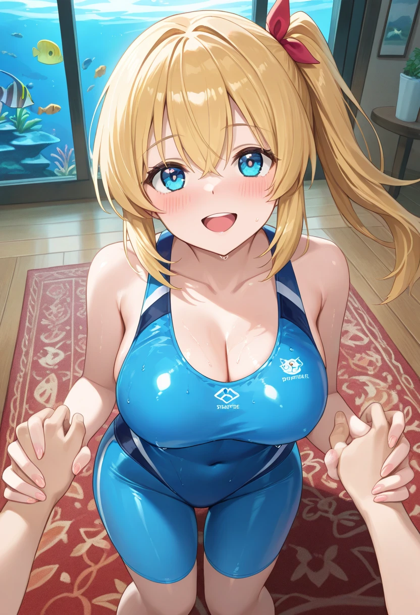 nsfw:1.2,prison,blonde,Braid,blue eyes,Big Breasts,blush,Sweat,Untidy face,light purple leotard,Super High Leg Cut,barefoot,Face down,Lying down,Sticking out tongue,saliva,looks happy,tickle,joy,shy,tears,Ahegao:1.5,Overflowing Sex Fluids、((vagina、SEX、1 Strong Man))、Penis insertion、Dynamic pose、Roll one's eyes、Nipple protrusionissionary position, spread legs:1.5, legs up:1.2))、bangs、On all fours