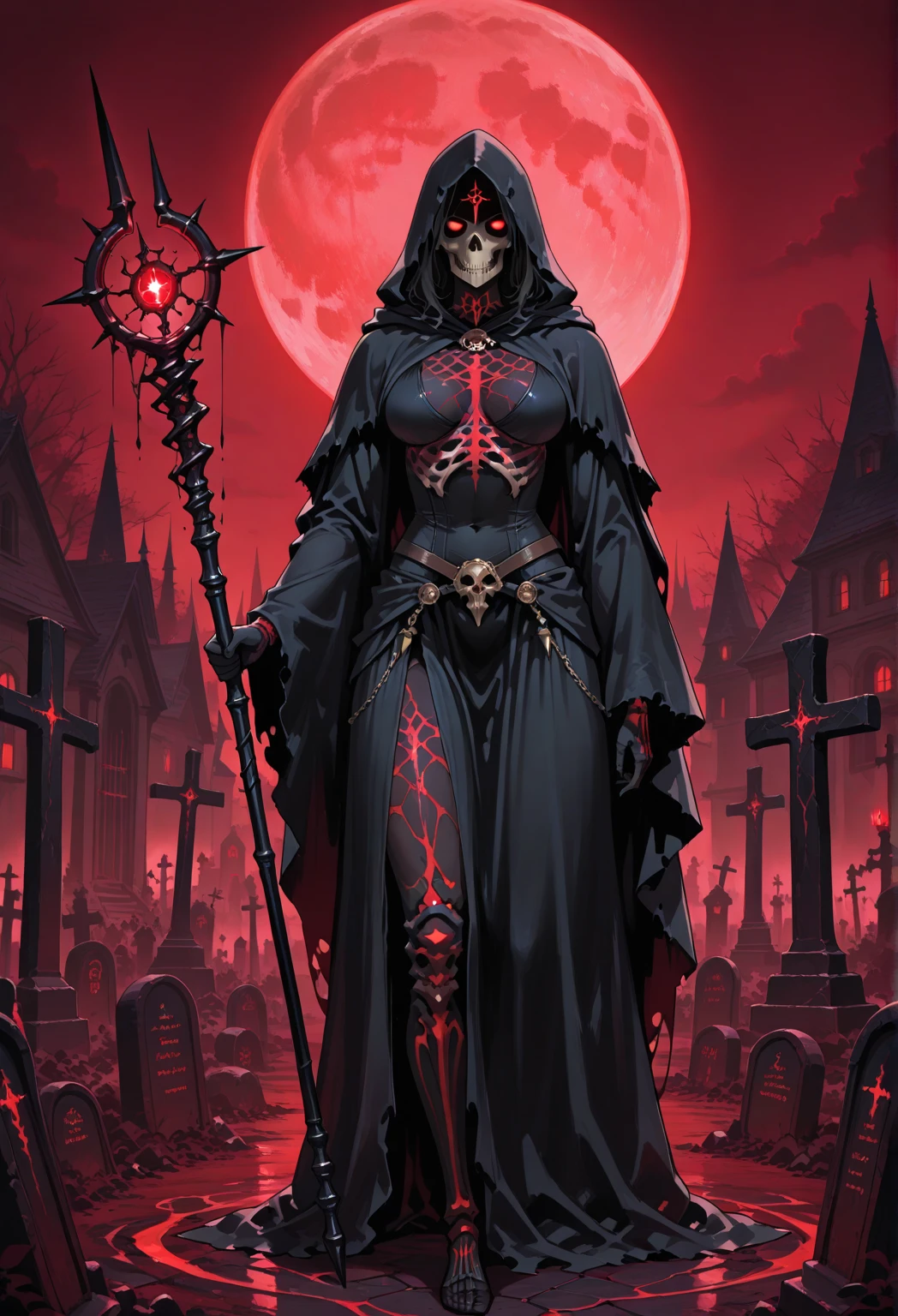 DarkFantasy digital art graphic novel by UdonCrew bioluminescent lich <lora:1651758653905247290:0.51> Skulls rule (ÃâÃ) flaming skull with ((glowing eyes)) jewelry, weaving dark magics, <lora:BoneMagic:0.38> bonemagic , energy stream
