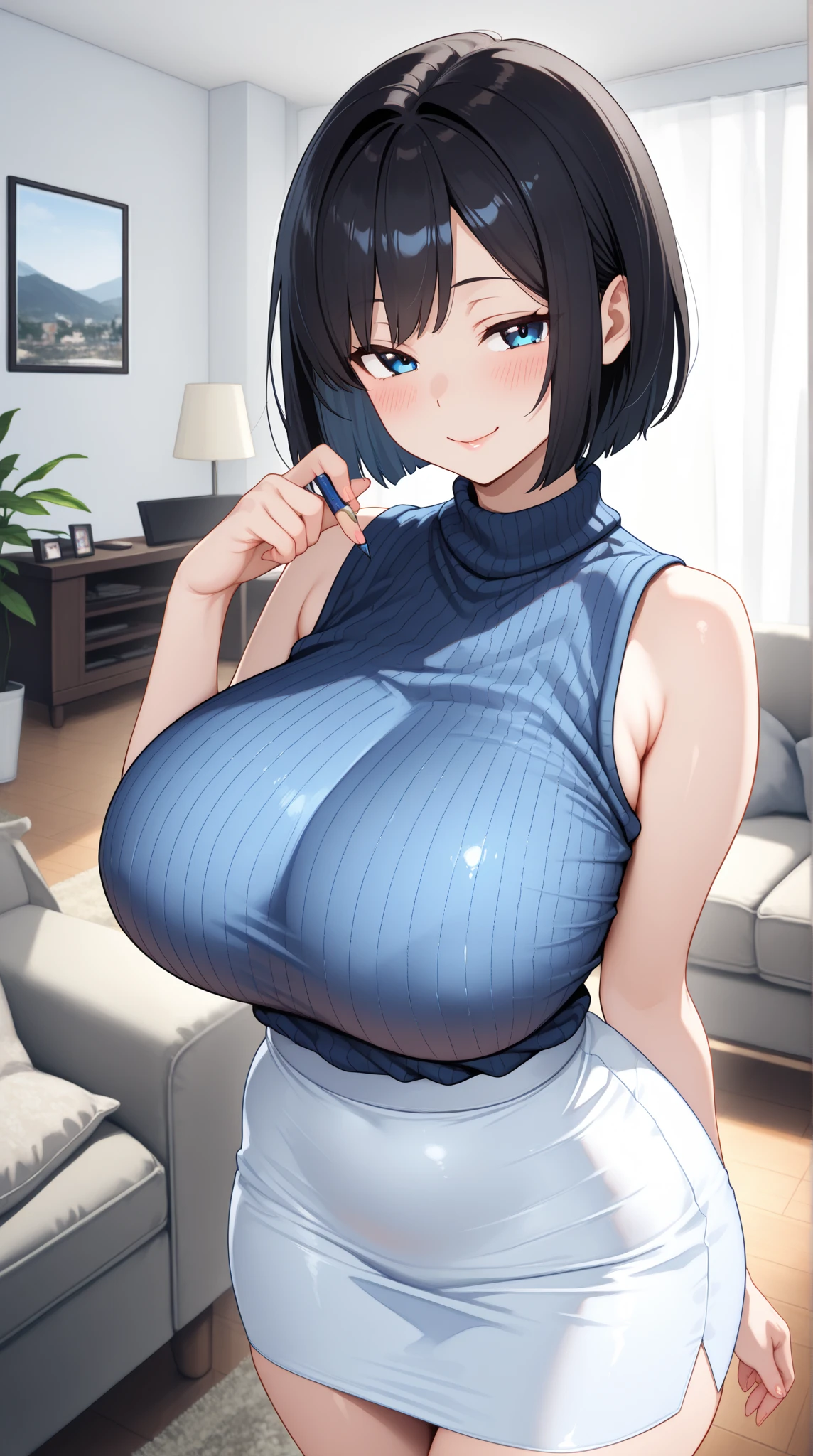 Large T-shirt maxi dress、Big Breasts、I can see her cleavage、Mature Japanese MILF、sexy、、Browsing Caution、sexy、short hair、Brown Hair、whole body