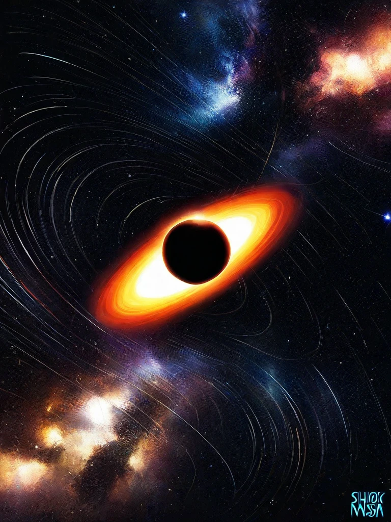 A terrifyingly beautiful black hole warping spacetime, its glowing accretion disk swirling at relativistic speeds while devouring a nearby star. The gravitational lensing effect bends background galaxies into surreal Einstein rings, their light stretched into crimson streaks. The event horizon pulses with Hawking radiation as stray particles spiral toward oblivion, creating a hypnotic vortex of doomed matter. NASA-level astrophysics accuracy with quantum detail - individual photons twisting in the ergosphere, shockwaves distorting cosmic microwave background radiation. Ultra HD 8K composite blending Chandra X-ray data with James Webb infrared imagery for maximum scientific realism.