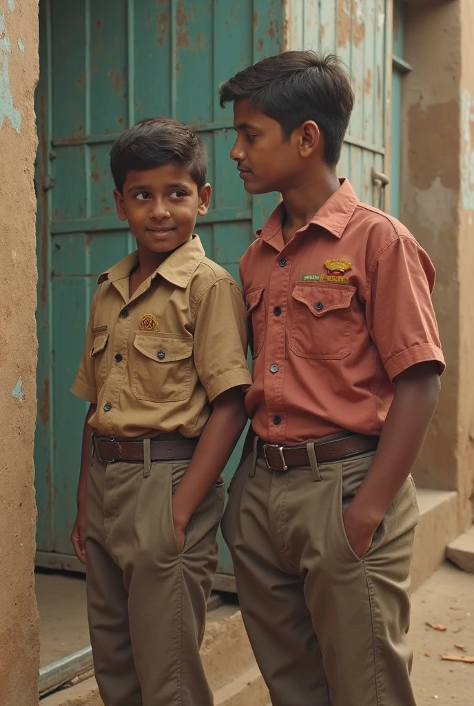 Show raju and chintu playing in the village