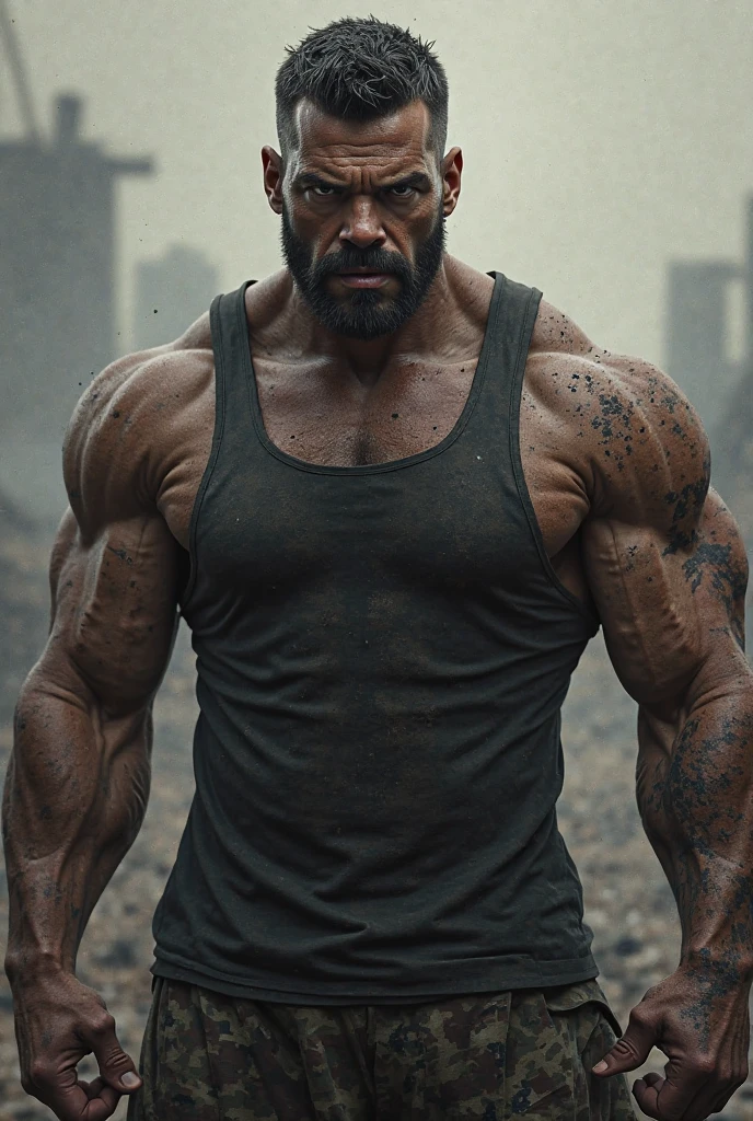 black humanoid made of rock, upper body, barechested, male, ((masterpiece, best quality)), cracked asphalt texture, white electricity coming through cracks, muscular male, (dragonborn:0.6), white hair,
outdoors, detailed background