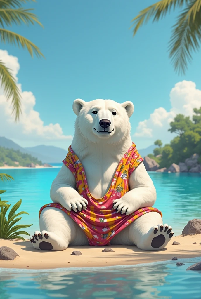 Polar bear in a bikini
