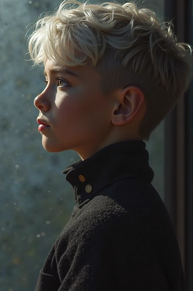 a boy, european, blonde quiff hairstyle, slim body,  winter jacket, scarf, pants, winter scenery,, natural lighting, <lora:hs_quiff:0.8>