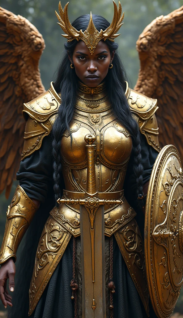 source_anime, figure style score_9, score_8_up, score_7_up, 32k resolution:1.3, in-depth detail,  beautiful background,
BREAK
a woman named Delicia Ward, ebony female, bface, straight hair,
BREAK
golden blonde dreadlocks hairstyle, detailed eyes, beautiful eyes,
BREAK
sexy pose, wings, armor, shoulder armor, gauntlets, feathered wings, pauldrons, angel wings, breastplate, angel
BREAK
zPDXL
<lora:ebony_girl:0.5>
<lora:EbonyFacePDXL:0.5>
<lora:princess_xl_v2:1>