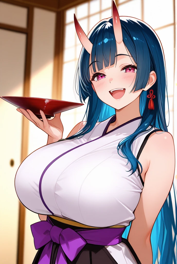 (a miniature woman on a table eating food in front of a giantess: 1.2), (a miniature woman on a table eating food in front of a giantess breasts and face: 1.2), (large breasts: 1.1), long hair, long bangs, cleavage, (from below: 1.2), (from below view foreshortening: 1.1), (gigantic breasts: 1.2), (skinny and tall: 1.1), (mature face: 1.2), (long bangs long hair: 1.2), (2girls: 1.6), (miniature woman: 1.1), (height difference: 1.6), (size difference: 1.3), (looking at another: 1.2), (looking down at her), (miniature woman looking up at her: 1.2)