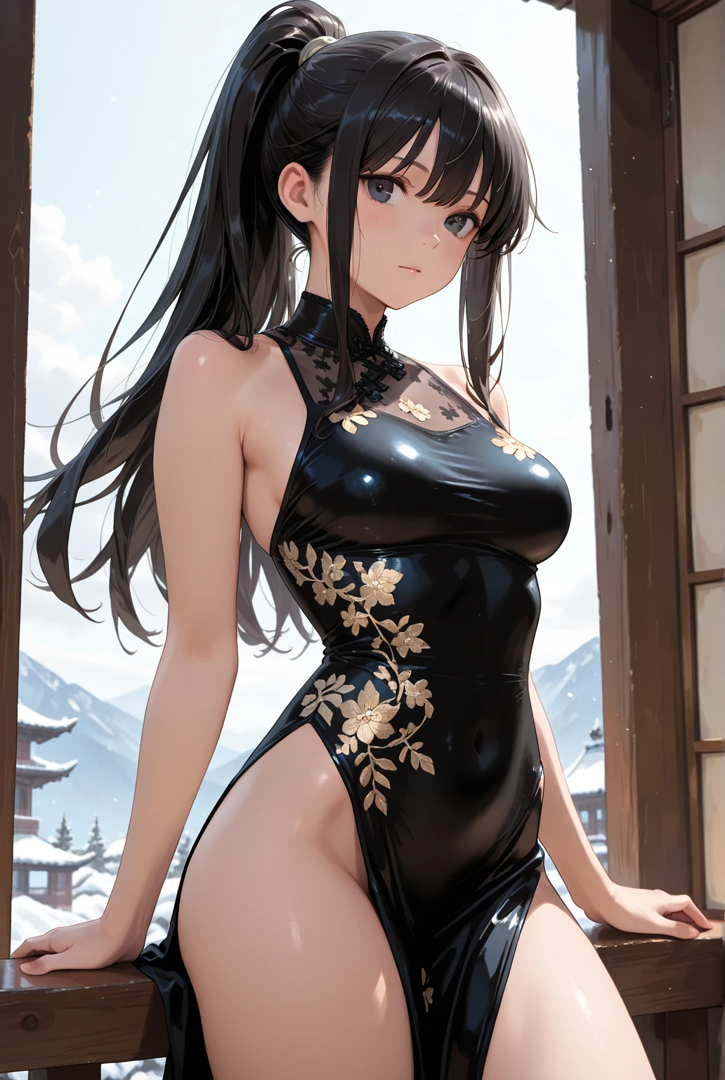 (Ultra-realistic) , (figure), (Increase the resolution), (8k), (Very detailed), (best figure), (Beautiful attention to detail), (Highest quality), (Very detailed), (masterpiece), (wallpaper), (Detailed face), alone,1 girl, Looking at the audience, Black straight hair, Subtle details, In the Dark, Deep Shadow, Modest, Pure Erotic Face Ace_v1, Smile, Summer Dresses, whole body, garden