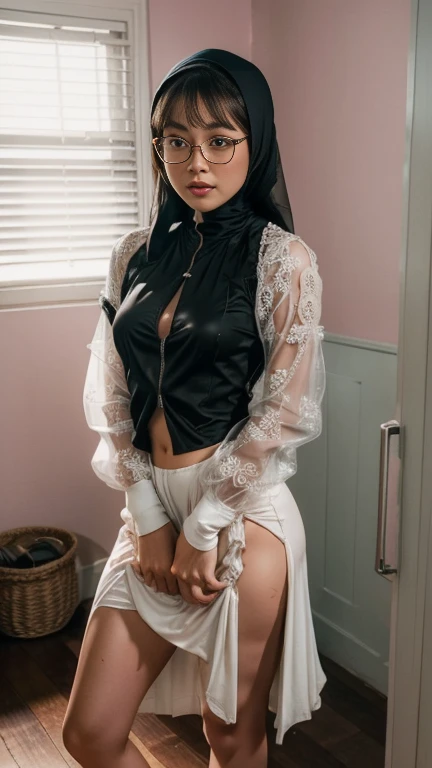 proFessional photograph oF a gorgeous sadic happy flirting smiling Bettie page girl and her sister, ((inside a supermarket , grabbing her from behind, she was bad and she seserve it,)dressed with a large black cloth coat,ponytail Black hair, red lipstick, black long maxi-skirt(black long maxi-skirt:1.2),sultry Flirty look, gorgeous symmetrical Face, joli maquillage naturel, wearing elegant warm winter Fashion clothing, (( flirting with the camera)), ((black gloves)),, ultra realistic, art conceptuel, elegant, Very detailed, complexe, sharp Focus, depth oF Field, F/1. 8, 85mm, (((proFessionally color graded))), bright soFt diFFused light, (volumetric Fog), tendance sur Instagram, hdr 4k, 8K
