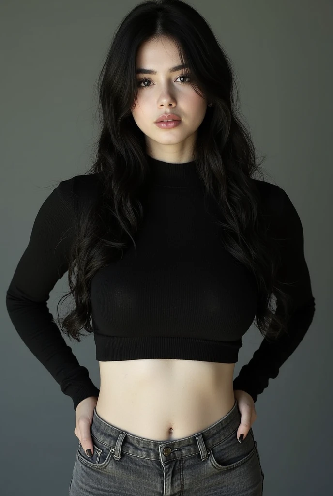 Girls, Bangs, Bare Shoulders, Black Pants, Breasts, Breasts squeezed together, Grey background, Hair between the eyes, small breasts, Long hair, View Viewer, not wearing any suits,, Parted lips, Red eyes, not wearing any suits, Simple background, Sleeveless, not wearing any suits,, Solo, Turtleneck, V arm, White hair,(Shiny skin),(Masterpiece:1.4),(Best quality:1.4),,Facigirl,Red lips,Perfect abs, belly button, (nipple: 1.5), (sheer areola), nipple, huge, sweat, show her Beautiful and perfect Tits and pussy,