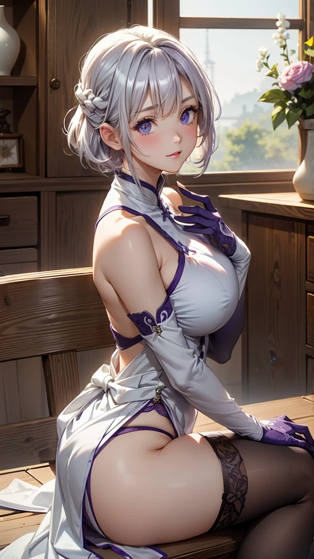((Raw photography,top-quality,hight resolution,Ray tracing,nffsw,Best Quality,Post-processing,portlate.3D,PureErosFace_V1:0.7,),(( Shiny white leather bondage costume,golden luxury embroidery,white bdsm,mistress,Bold figure,tight skirts,)))((((short hair hair,Emphasize cleavage,huge tit:4.0,Thin leg,Otto's eye,Elaborate depiction of limbs,a small nose,Have a perfect body,sleeveless,)))),((tthin eyebrows,long eyelashes,smil,二重まぶた,Vibrant eyes,looking down on viewers,red lipsticks,)),Create beautiful light effects on the background,Light Particle Filter,(finerly detailed face:1.3),chies