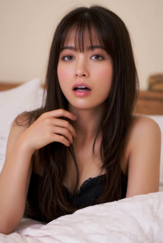 Kasumi Arimura,（Black silk lingerie）,high quality， masterpiece， 超A high resolution， （Photorealistic： 1.4）， Raw photo， 1 girl， Brunette colored hair， Glowing Skin， 1. Mechanical Girl， （Surreal））， Sports Late Night， Global Illumination， shadowing， Rendering with Octane， 8k， Ultra Sharp，The groove exposes the original skin
