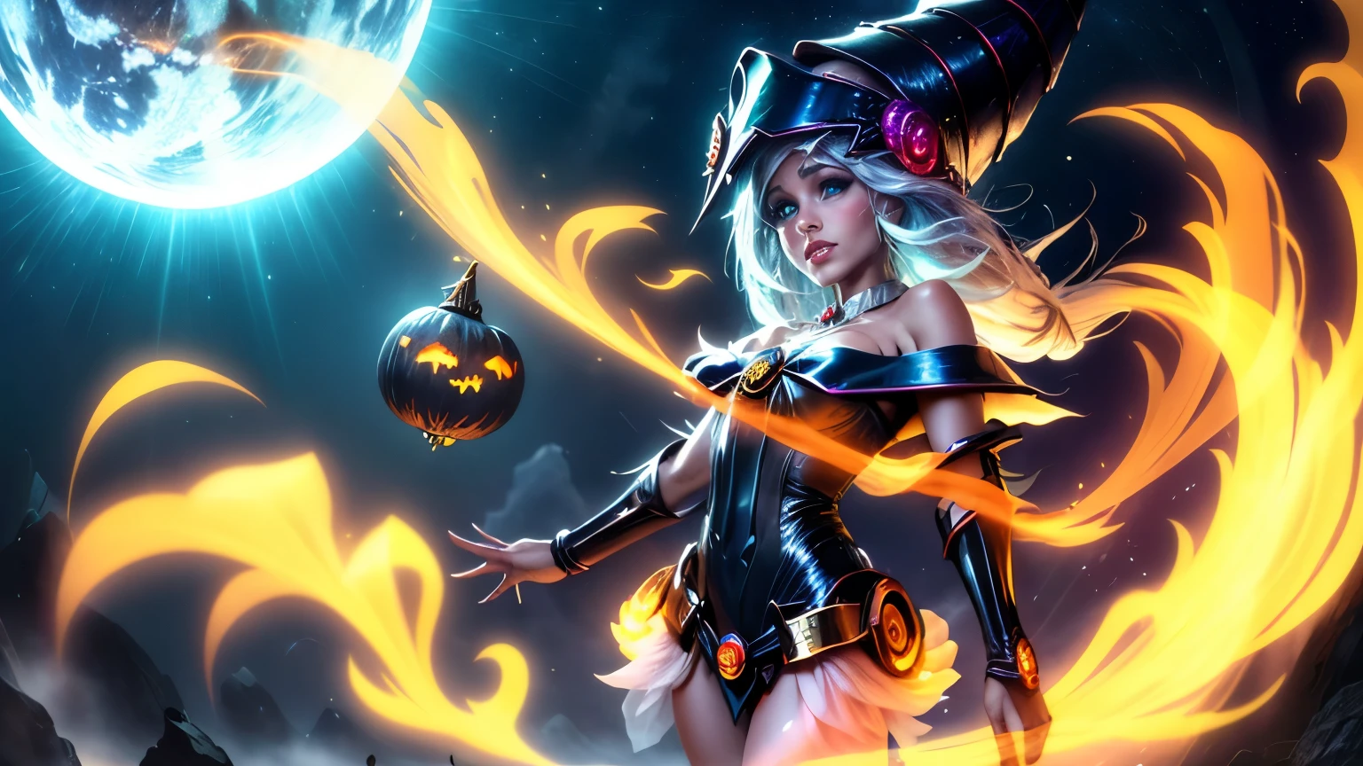luminiscencia , Dark Wizard Witch Girl Erotic Fantasy , Cara perfecta, Fantasy beautiful body, Symphony Large Lace Classic Skirt ,near perfection, Forma pura, simplicidad,arte conceptual,Detalles complejos, Belleza abstracta, amor feliz,caliente,luz suave,Colorful background of the symphony ,Seductive fantasy relationship. Dark magician erotic brira girl