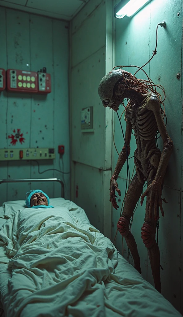 Normal prison, a man just sleeping on bed,and a demon under his bed