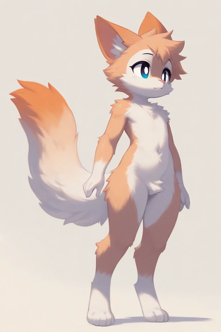 by bebebebebe, by goonie-san, by bigcozyorca, by buta99, solo, female, fox, vulpine, (snout, hair), long hair, white fur, tail, standing, lithe body, slim body,