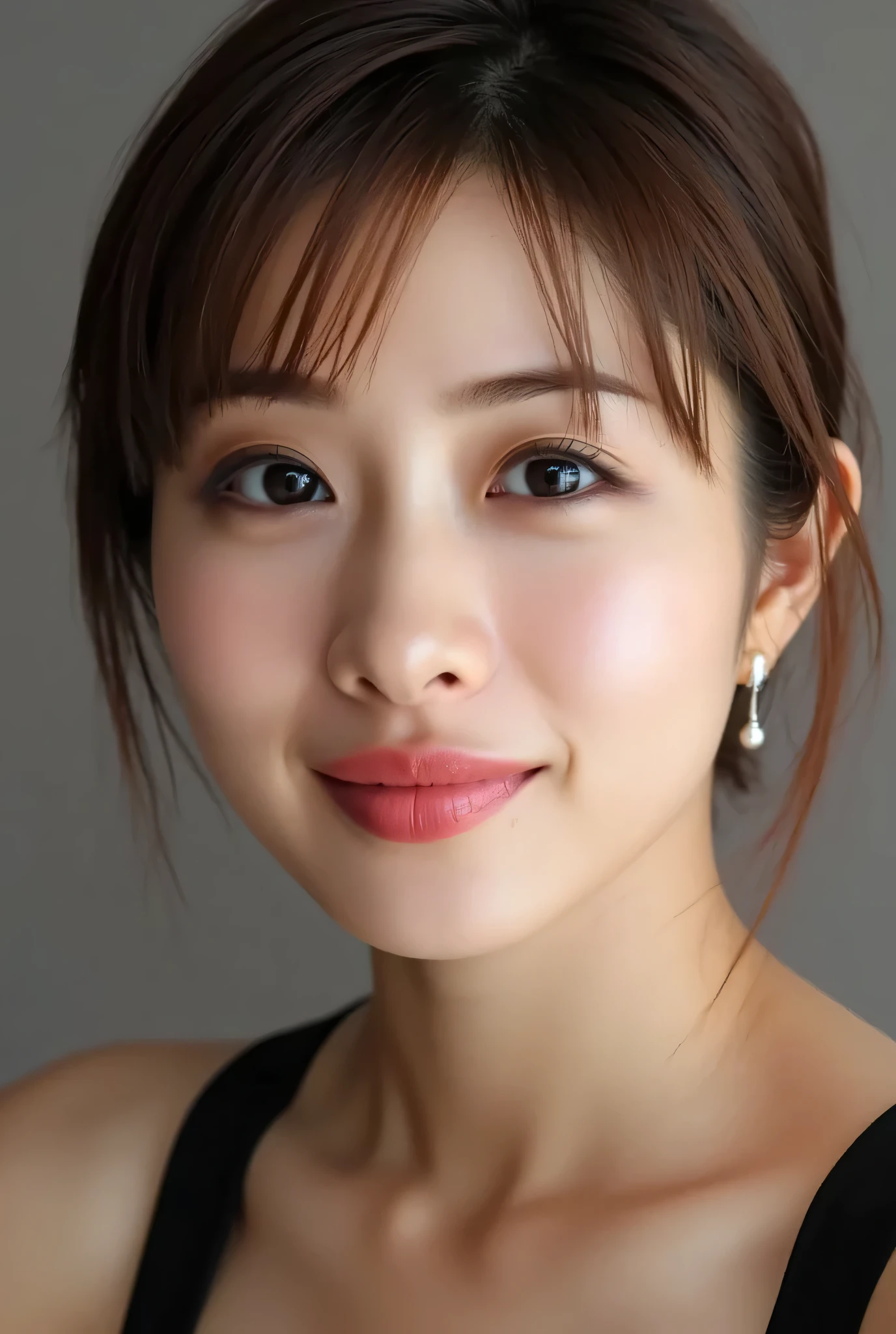 ISHIHARASATOMI,looking at viewer, beautiful skin, beautiful eyes, beautiful face, make up, masterpiece, Super Details, Best lighting, Realistic and Realistic Pictures, high definition RAW color pictures, slightly smile, highly detailed eyes, asian