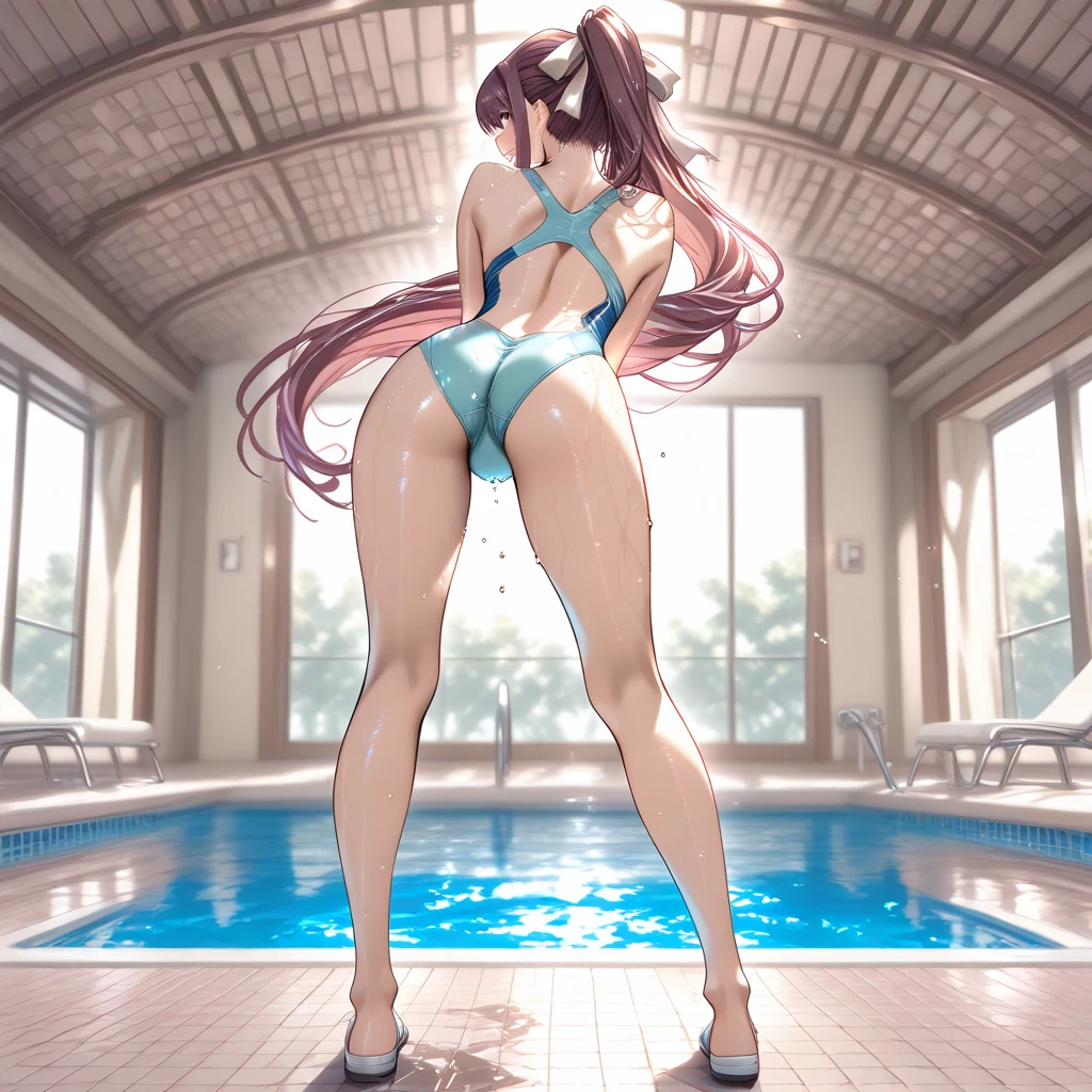 （masterpiece），（Highest quality）、（Very detailed）、（Very detailedなCG）、（Very delicate），（Perfect lighting），（8k）、（Dynamic Angle）、（Clear images）、Vibrant colors，woman、masterpiece、Highest quality、Written boundary depth、Cinema Lighting、masterpiece、Highest quality、Very detailed、colorful、Vibrant、Large Breasts、Thighature woman、alone、（masterpiece、Highest quality、High resolution、Anime Screen Capture、Anime Color）、（Perfect Anatomy、Beautiful attention to detail、Beautiful detail body、Beautiful breasts、Shiny）、Sexy mature anime woman standing outside in a swimsuit、（（High Leg ））、performer、View your viewers、Side bangs、Pink Hair、The eyes are round、Long Hair、Side bangs、Large Breasts、Large Breasts、Browsing Caution、Nipples、Pool
