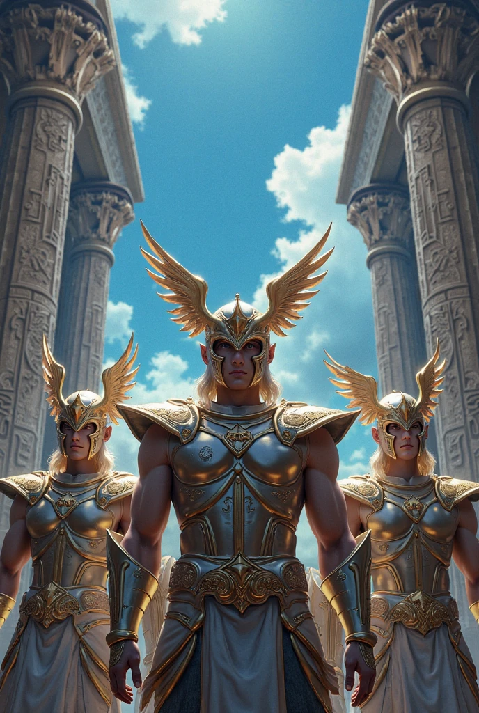Archangel Michael、Four archangels protect peace,highest quality,Very detailed,High resolution,High resolution,4K,4K Portrait,8k,8K Portrait,unity 8k wallpaper,Extremely detailed CG,Realistic,RAW Photos,Real person,Portraiture,Realistic,Shiny skin,Detailed skin,