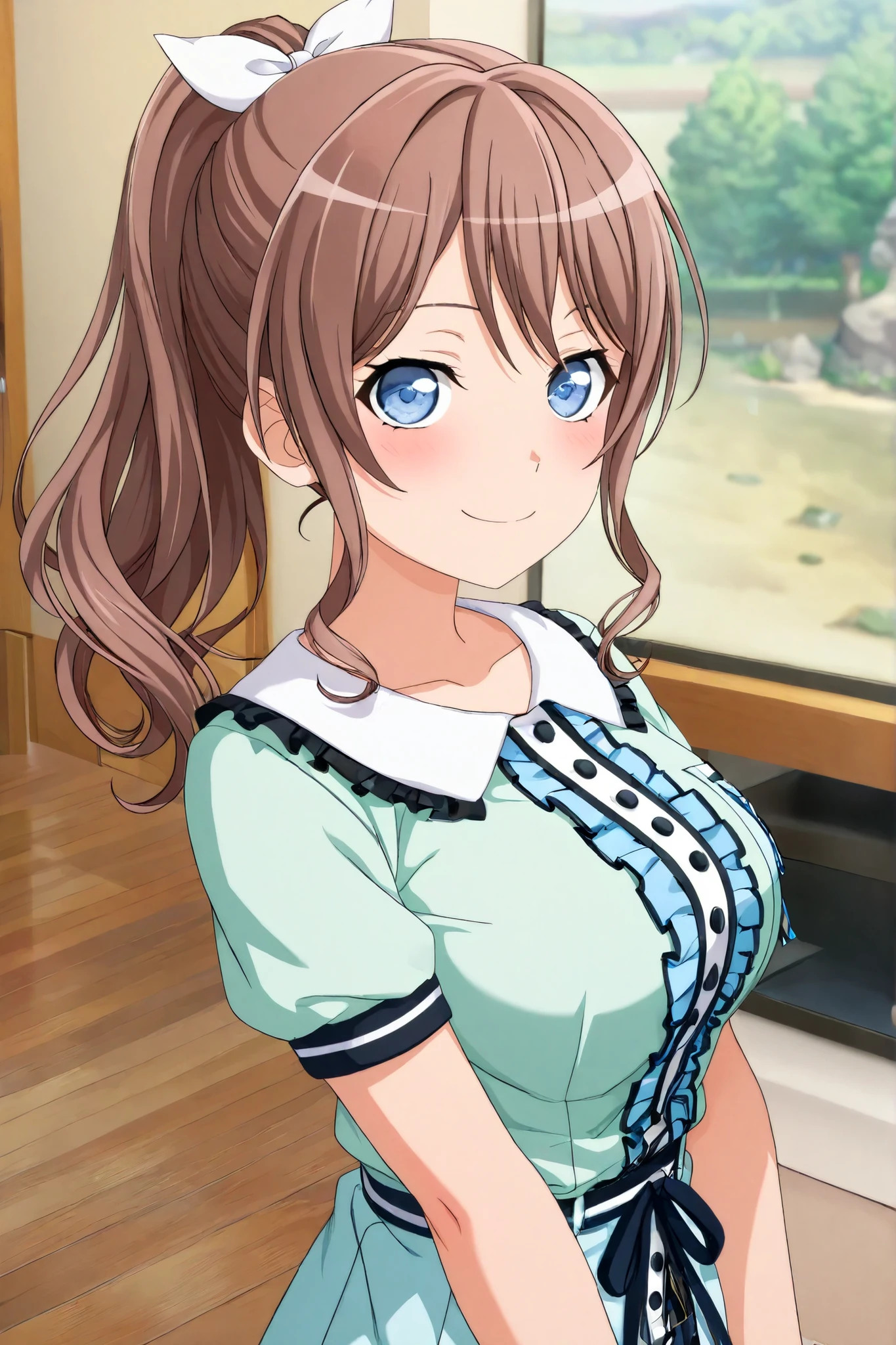 score_10, score_9, score_8_up, score_7_up, best quality, masterpiece, source_anime, anime coloring, anime screencap, official art 3d bang dream official art 3d, Detail eyes, detail hair, shiny color, Head is all visible, highter,
BREAK
1girl, solo, (Yamabuki Saya, blue eyes, bangs, Light brown hair,
ponytail, very long hair, bang dream!, smile, large breast), best quality, amazing quality, very aesthetic, vivid colors, anime 3D CGI style,