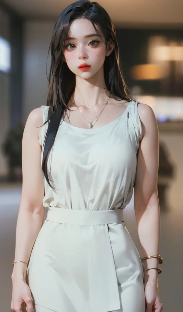 1girl, woman, masterpiece, best quality, highest quality, cinematic lighting, (volumetric lighting), extremely detailed CG unity 8k wallpaper, focused, 8k wallpaper, extremely detailed, ultra realistic, photorealistic, sharp focus, absurdres, (HDR:1.2), (high contrast), photograph, detailed and intricate, instagram, portrait, highly detailed, digital painting, artstation, concept art, smooth, sharp focus, illustration, cinematic lighting, (Large breast:1.2), medium shoulder, show thighs, full body show, shirt, short skirt.