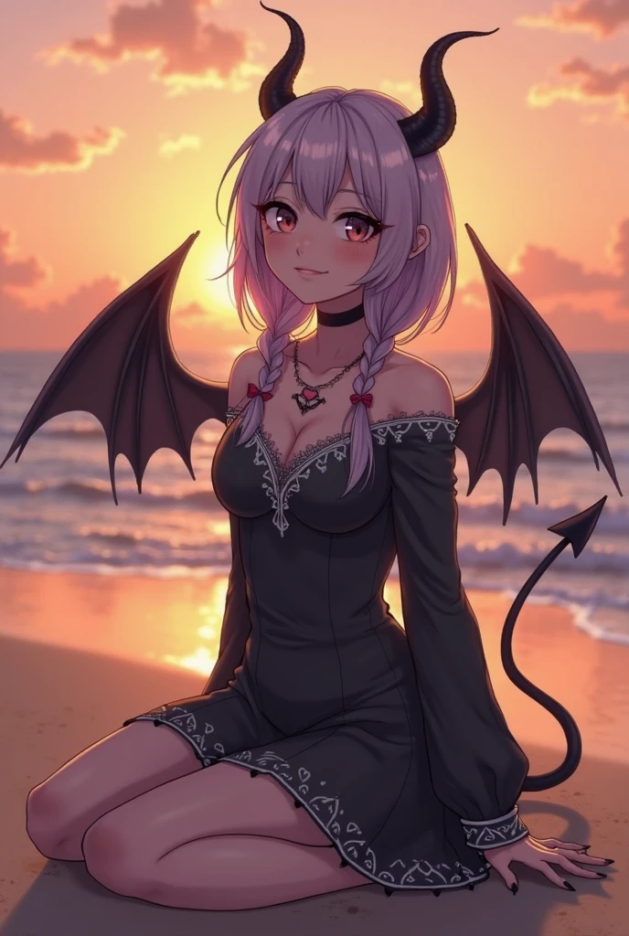  fairy girl on beach with baby black dragon