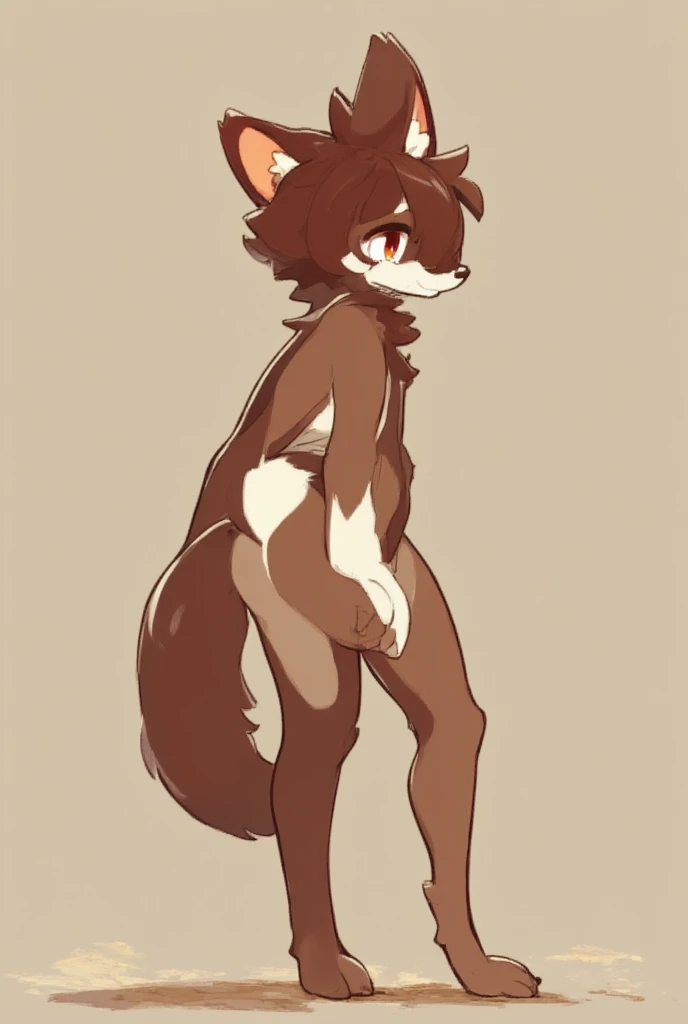 by hyilpi, hyilpi style, nardoragon_(species), nardo, nardoragon, species nardoragon, arlo_(amazingcanislupus), vapor_(vapornardo), arlo_amazingcanislupus, high res eyes, high resolution on eyes, sketch lines, pastel colours, smooth colours, smooth shade, borderlines, digital artwork, 2D artwork, shade, shaded, shading, outlines, sketch outlines, blush on face, blushing, well done hands, solo, 1male, round eyes, round iris, big iris, big eyes, dark sclera, furred dragon, fur, furry, anthro, biped, girly, ear piercing, golden ear piercing, khaki hair, girly hair, asymetric hair, khaki fur, two tone fur, two tone body, brown nasal septum, brown dorsal nose, brown ears, brown hands_1, 1tail, 4fingers_1, tuft on tail tip, long furred dragon tail, yellow iris, black sclera_1, eye looking at the viewer, facial tuft, brown tuft_1, black simple choker, ear piercing, girly male, smirk, girly pose, sexy pose, wide hips, huge thighs, femboy, wide hips, thick thighs, femenine shape, pear-body_shape, femenine, dragon horns, dark brown horns, one eye closed, blep, purple tongue, leaning forward to the viewer