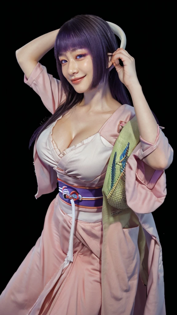 neromashin style,
1 girl, solo, kamado nezuko,
standing, looking at the viewer, smile,
huge breasts, narrow waists, wide hips,
kimono, cleavage,
indoors, bedroom,
score_9, score_8_up, score_7_up, score_6_up, score_5_up, score_4_up,