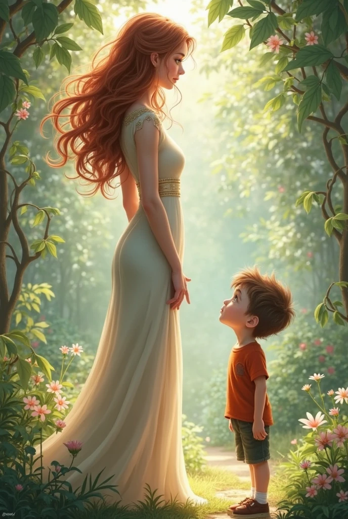 Giant Secy Woman lowering a boy into her mouth