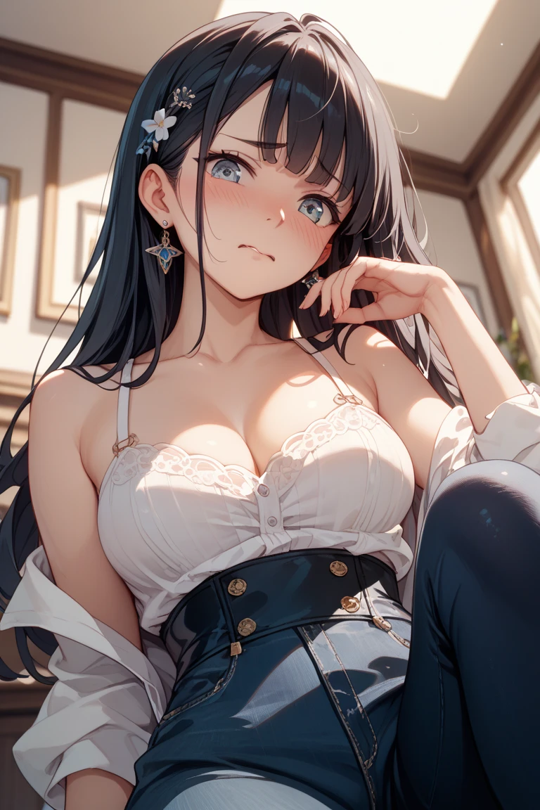「Please create a vertical image of a gravure idol.。Please reflect the following characteristics:。」
1. **Baby Face**: Very young for his age々Successfully、Cute Face。It has big eyes and a round face.。
2. **Petite figure**: She is about 154cm tall.、 figureでありながら、Baby FaceとFカップのバランスが特徴的な体型を持っており、The catch phrase is「Legal Big Tits」It has been with。
Her measurements are B82, W52, H83.。
3. **Black Hair**: トレードマークのBlack Hairは、In a loosely curled style。
4. **fashion**: Casual and cute。
In an idol-like uniform-style outfit、Sexy frilly outfit。
Nipples are visible through the。
5. **smile**: 非常に魅力的なsmile。
6. **Pause**: 躍動的でセクシーなPause。